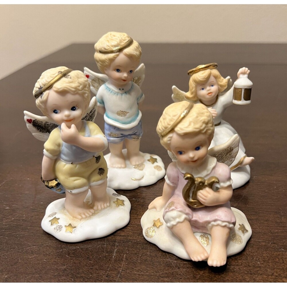 Bronson Tender Hearts Katharine Stevenson 1995-1996 Lot of 4 Angel Figurines